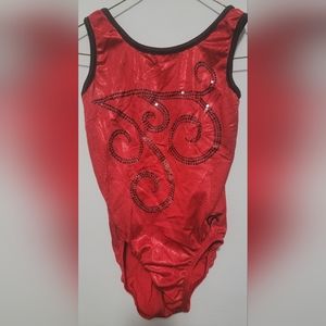 Womens size large, red gymnastics leotard by GK.